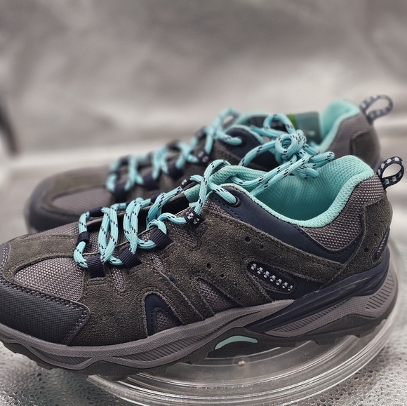 H Eddie Bauer RoseBurg womens 8 Sneakers Shoes Grey Teal Turquoise Vibe NWT - Picture 8 of 10